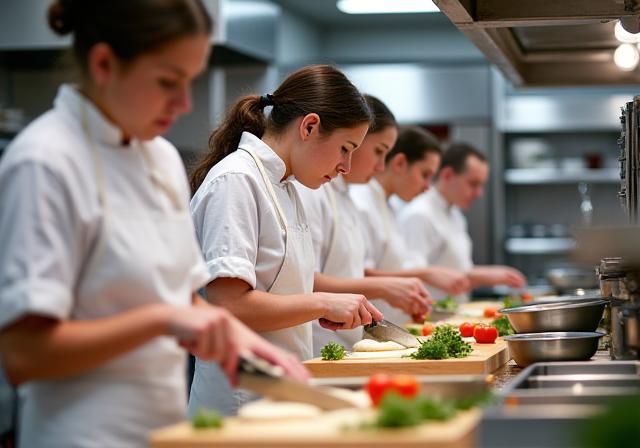 Professional kitchen training session at Hearth & Harvest